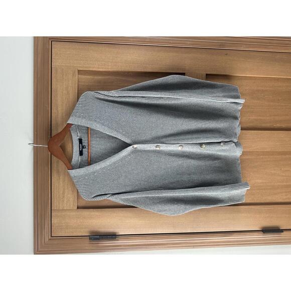 Hudson 100% Cotton Gray Button Up Knit Cardigan Sweater Women’s size Large - Picture 2 of 13